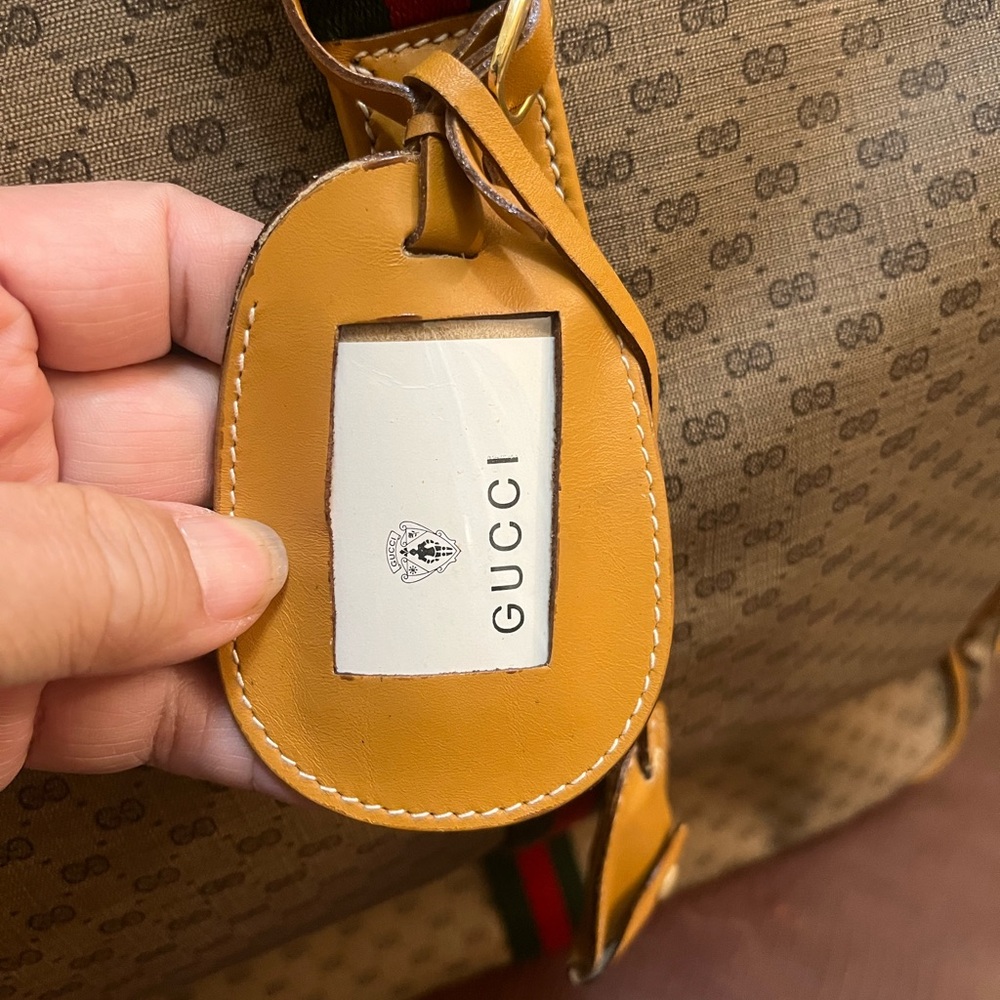 Gucci Monogram Travel Bag with Green and Red Straps - Picture 9 of 16